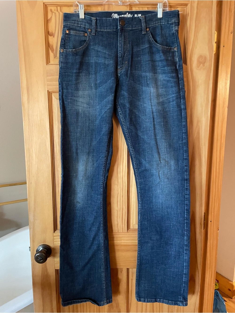 Wrangler Men’s Slim Straight Jeans - Dark Blue Wash